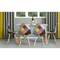 Fabulaxe Plastic Multicolor Fabric Patchwork DSW Shell Dining Chair w/Wooden Dowel Eiffel Legs, PK 4 QI003747.4 - alternate 4